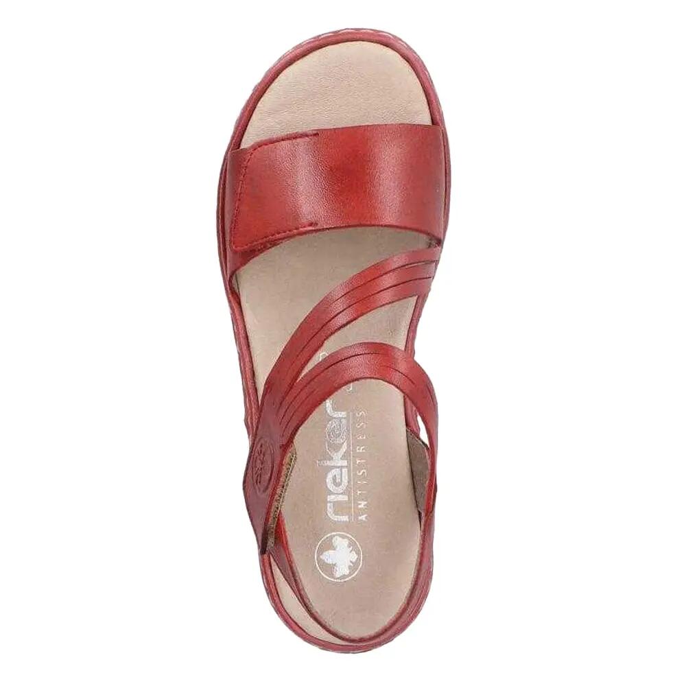 Dames Leren Sandalen (Rood) 5/6