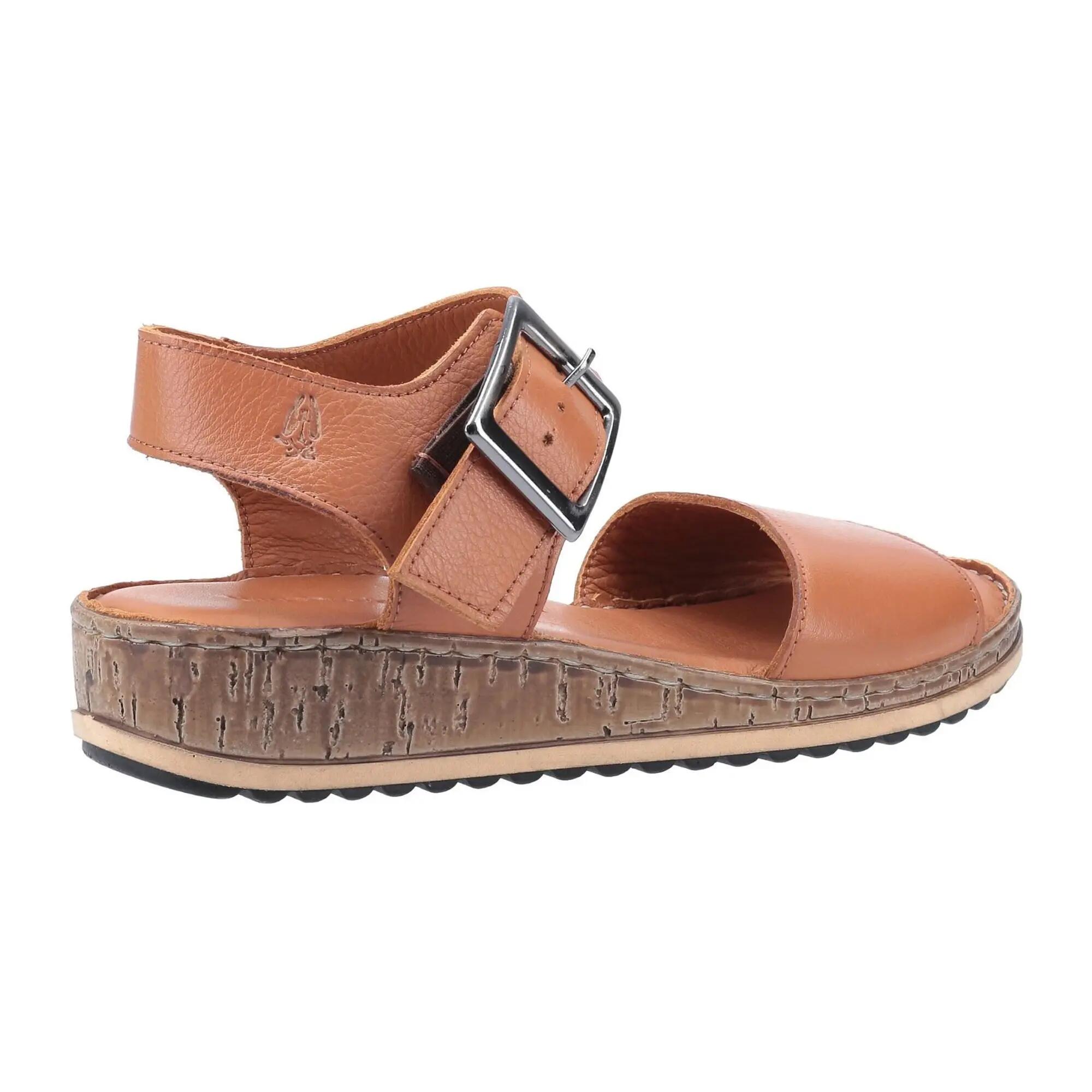 Sandalen mit Keilabsatz "Ellie", Leder Damen Hellbraun 2/4