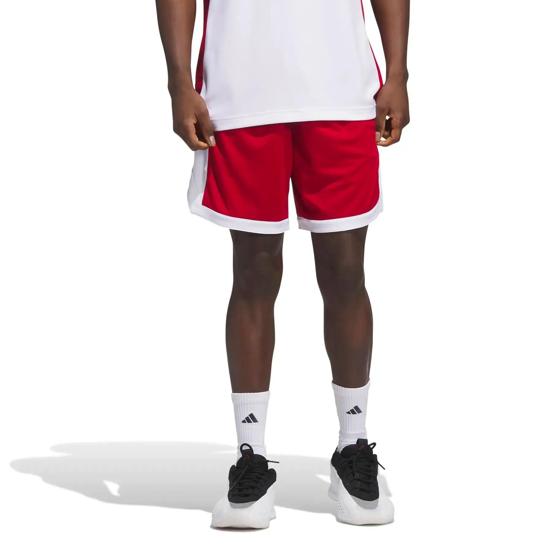 PANTALONCINO da basket uomo adidas rosso 2/6