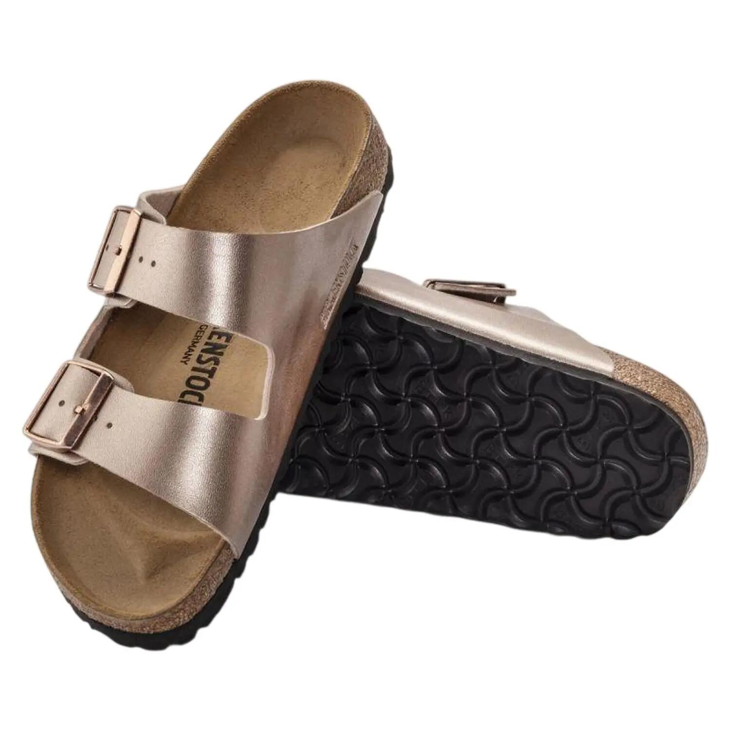Dames Arizona Metallic Detail Suede Sandalen (Gouden) 6/6