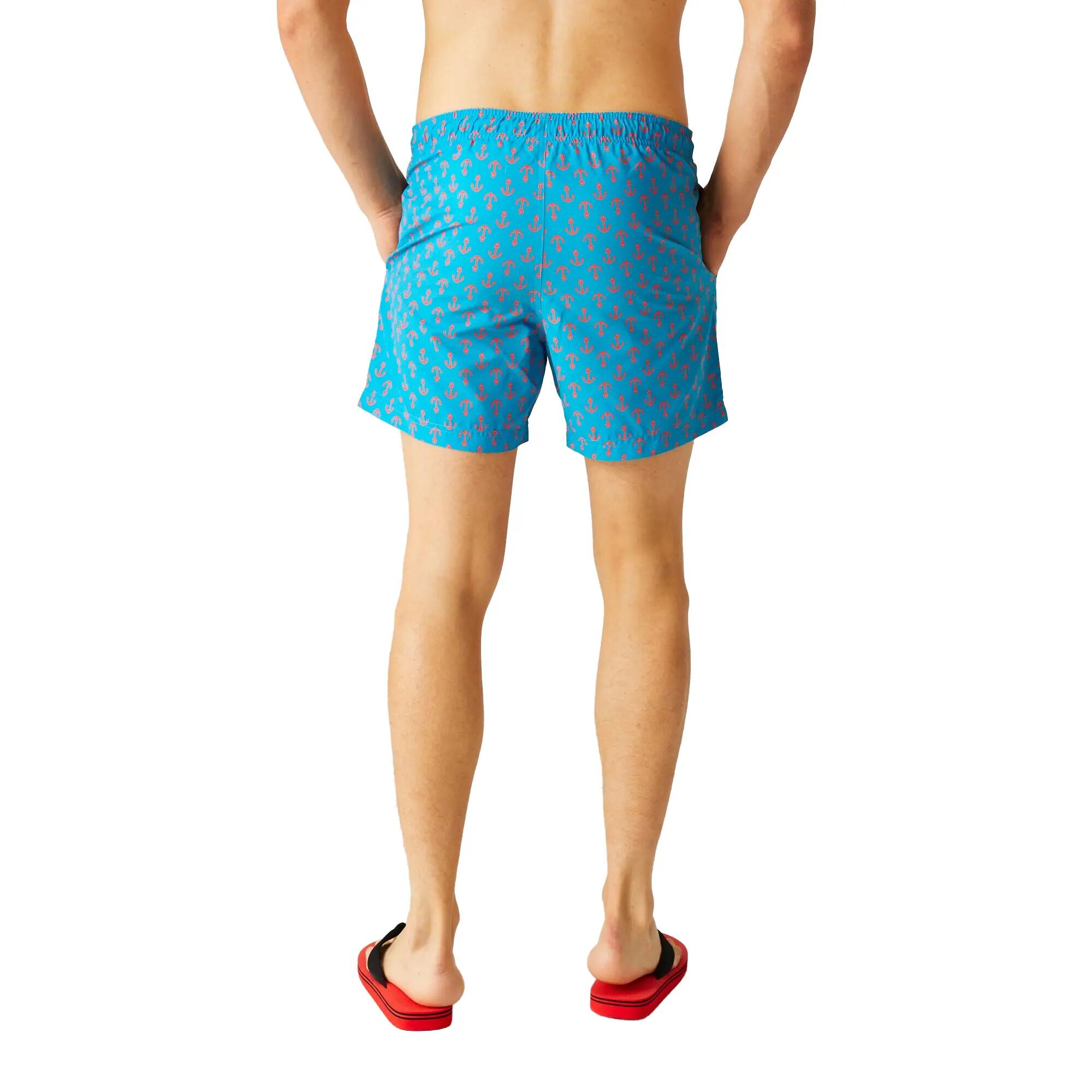 Mens Loras Anchor Swim Shorts (Fluro Blue) 6/6