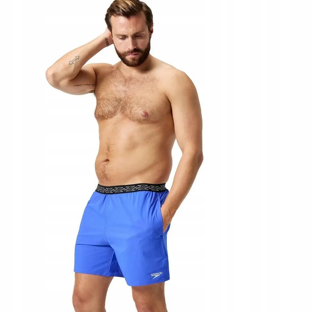 Heren Hyperboom Contrast Tailleband Zwemshort (Blauw) 6/6
