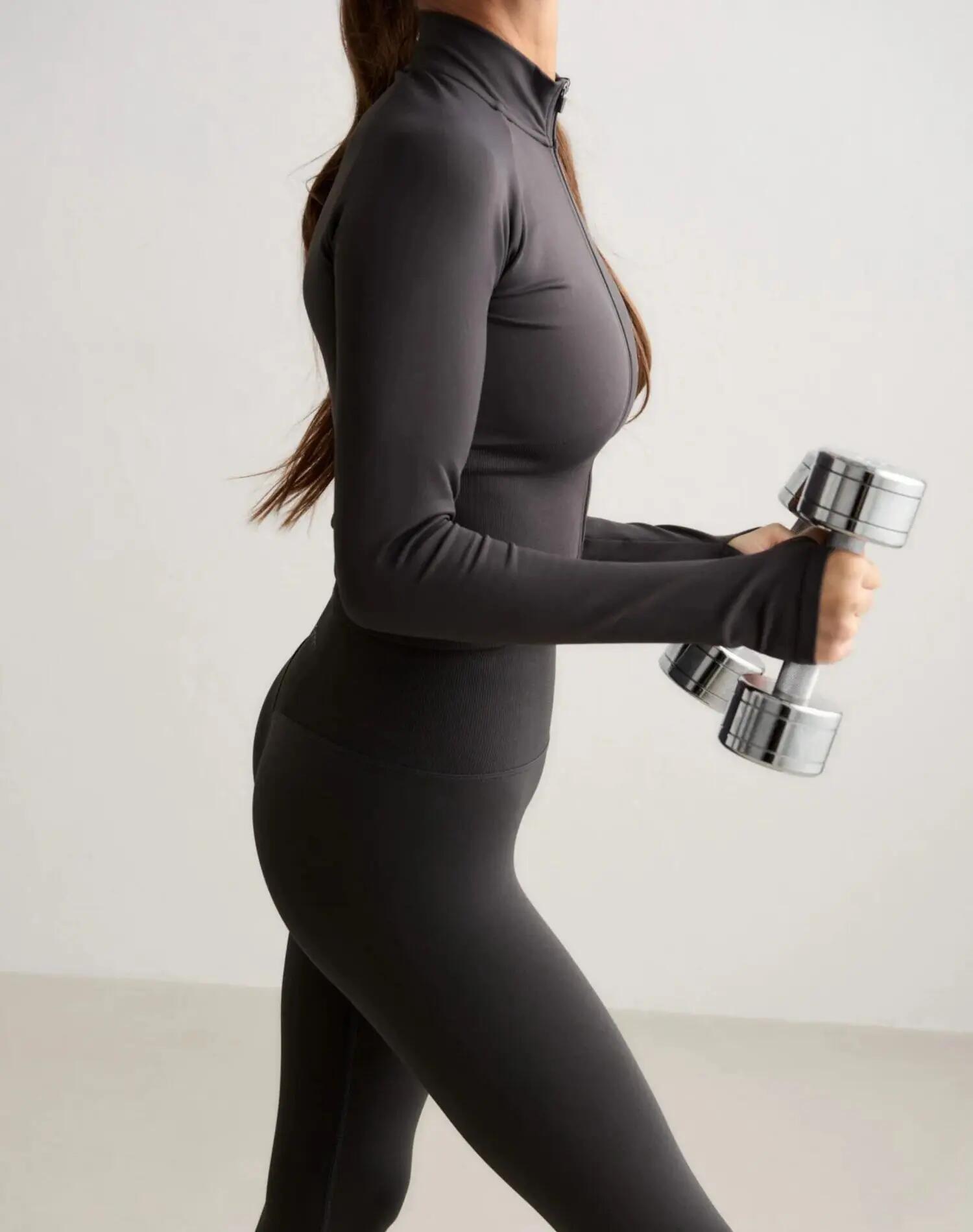 Damen Tights Extra Lang Hoher Bund invisible scrunch Shape Seamless Schattengrau 4/6