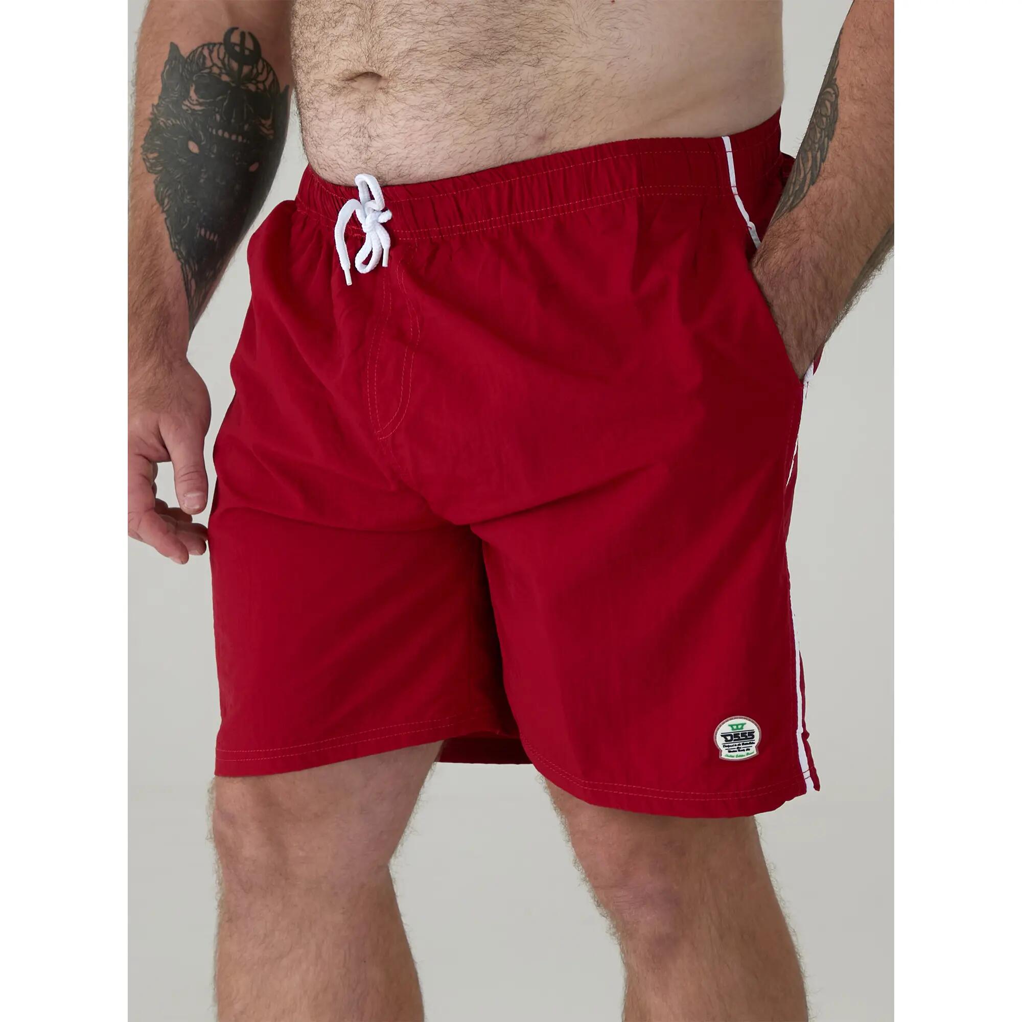 D555 Short De Bain Uni Grande Taille YARROW Homme (Rouge) 6/6