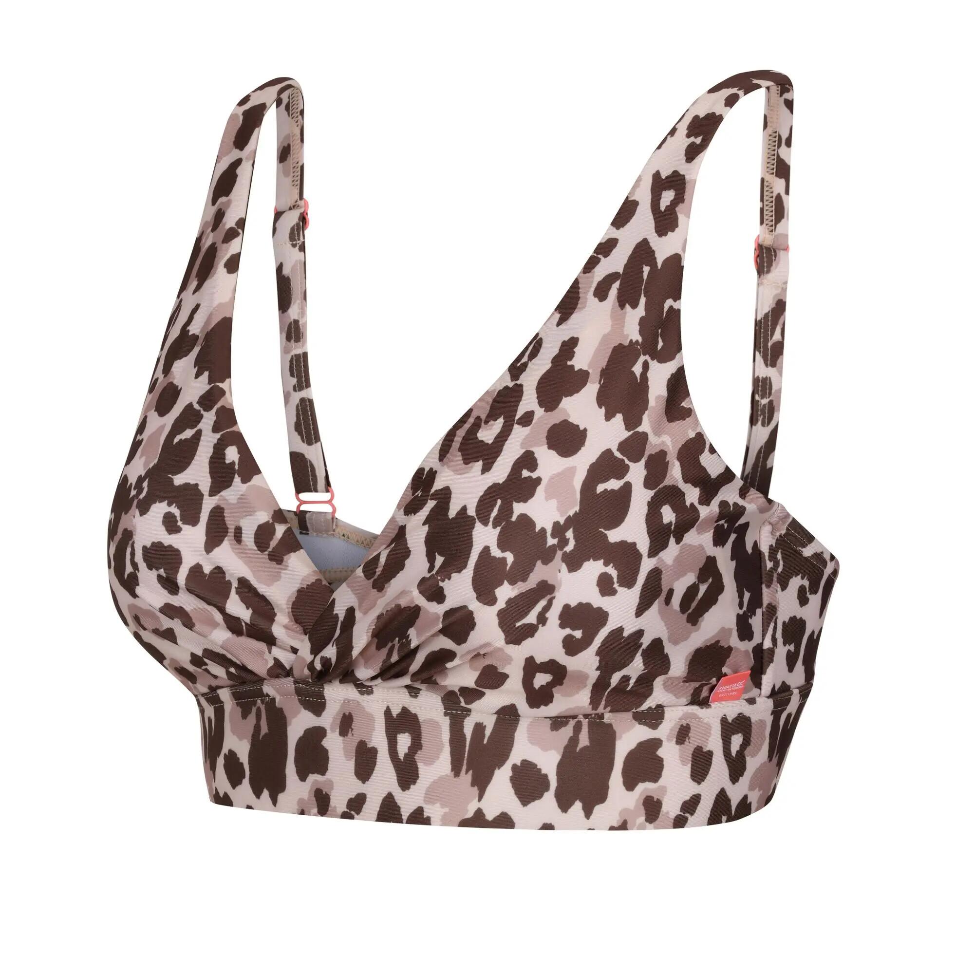 Womens/Ladies Paloma Leopard Print Bikini Top (Brown/Beige) 7/7