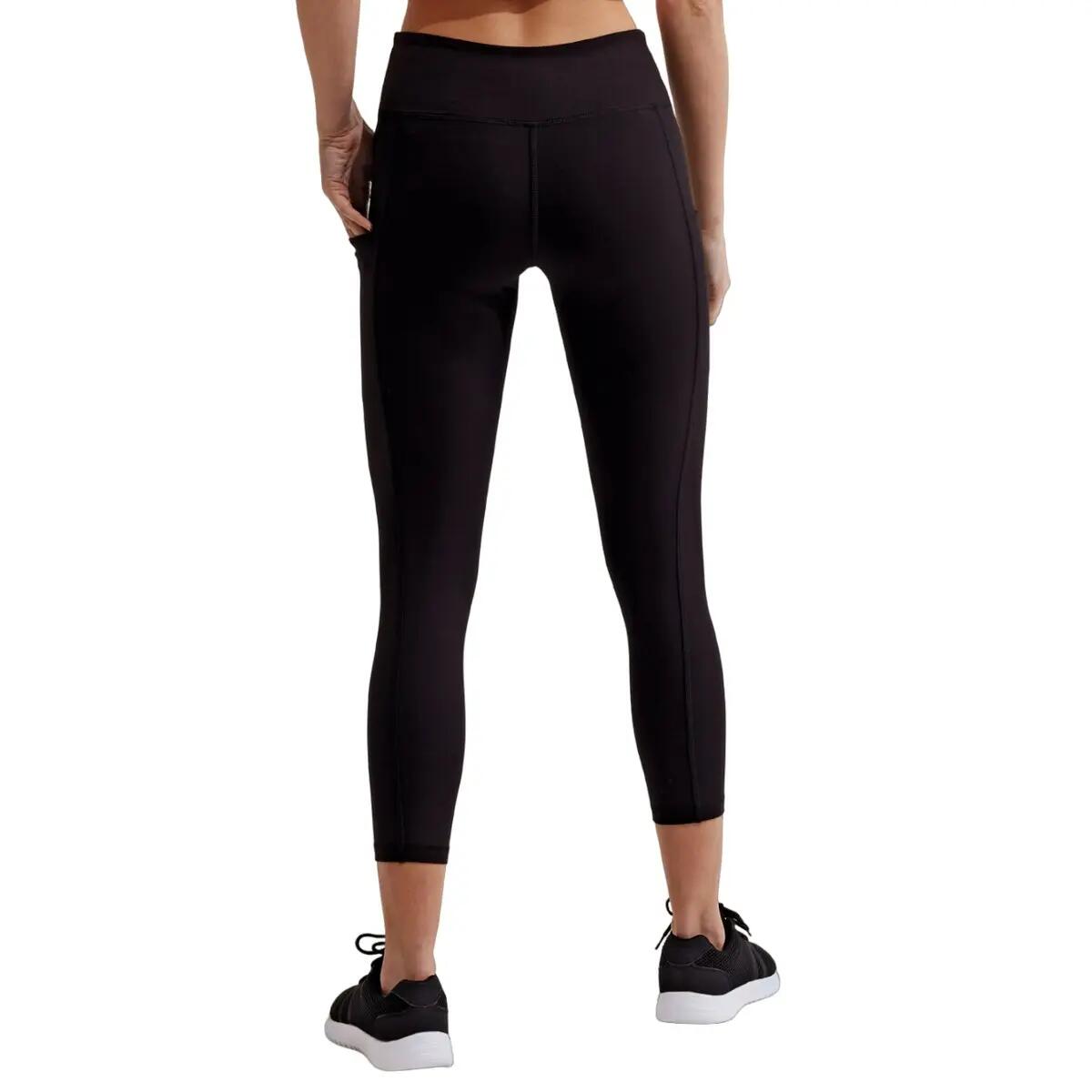 Leggings 7/8 Donna TriDri Nero riciclato, vita elastica, 2 tasche 6/6