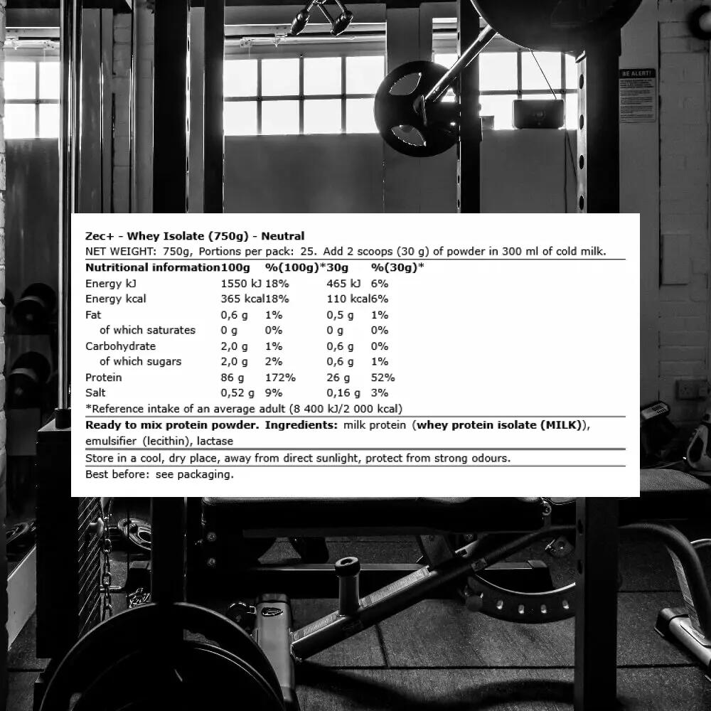 Zec+ Whey Isolate (750g) Neutral - Proteine 3/3