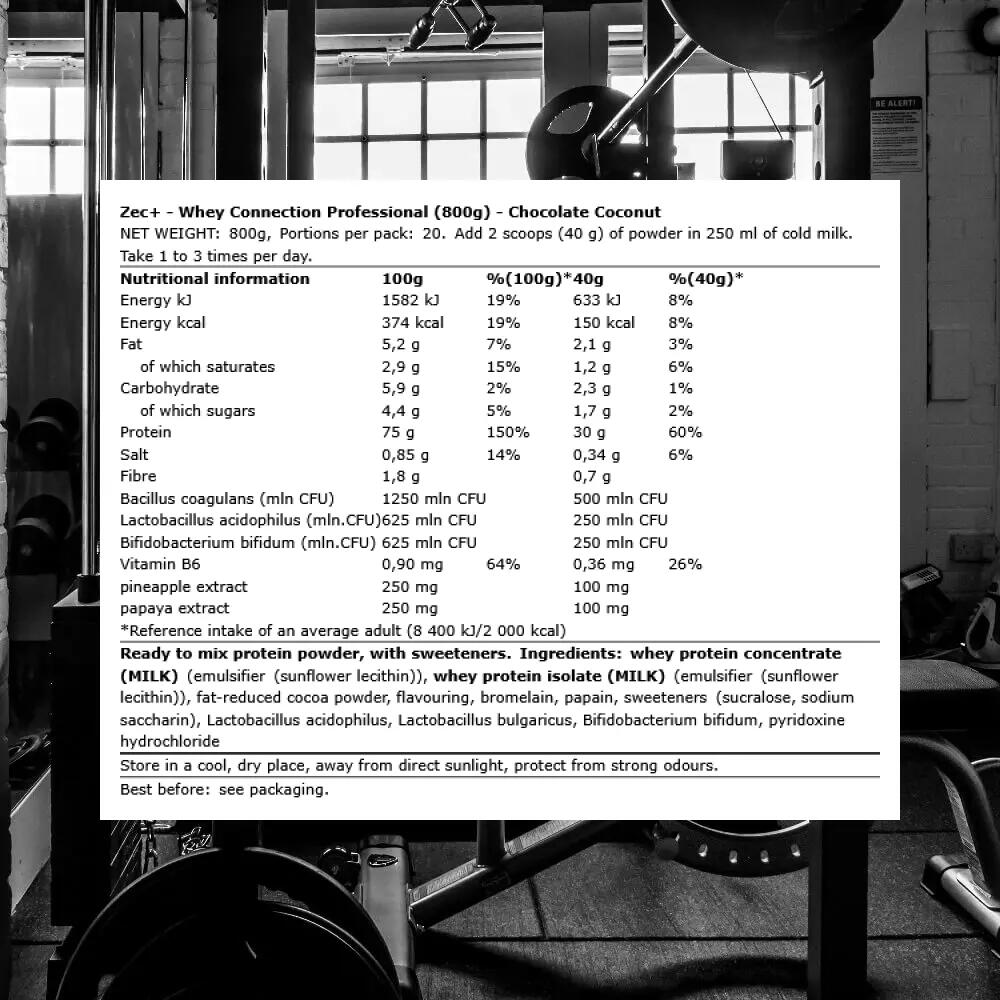 Zec+ Whey Connection Professional (800g) Chocolate Coconut - Protéines 3/3