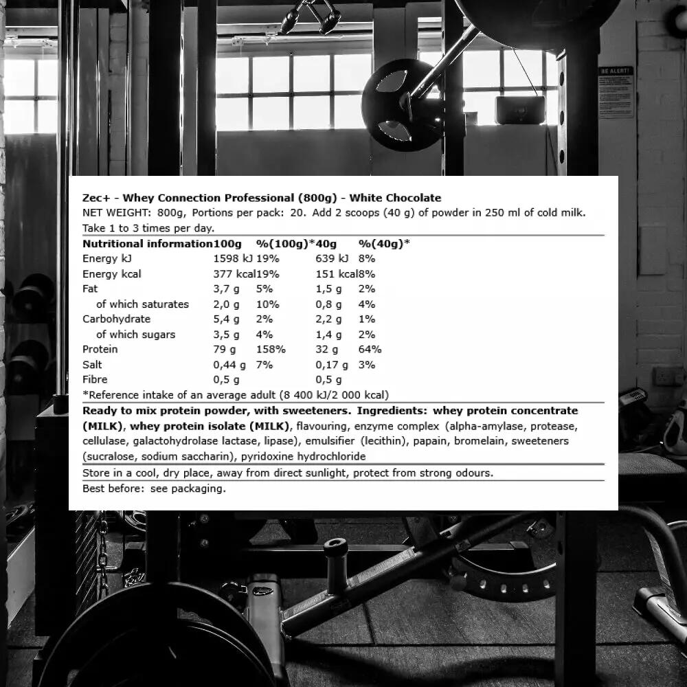 Zec+ Whey Connection Professional (800g) White Chocolate - Protéines 3/3