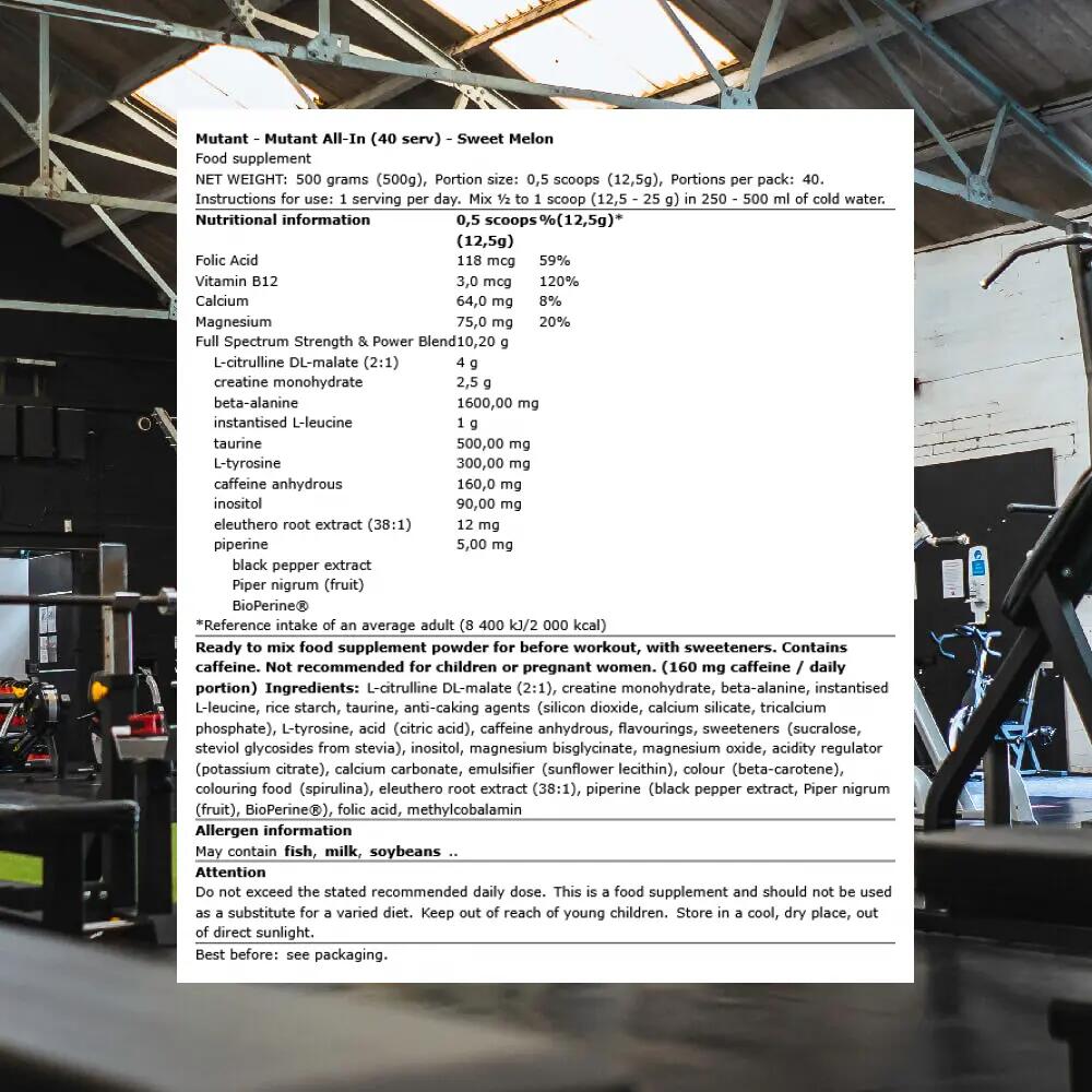 Mutant Mutant All-In (40 serv) Sweet Melon - Pré-entraînement 3/3