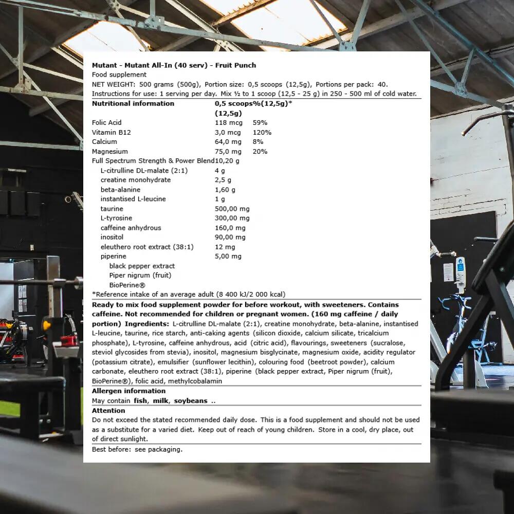 Mutant Mutant All-In (40 serv) Fruit Punch - Pré-entraînement 3/3