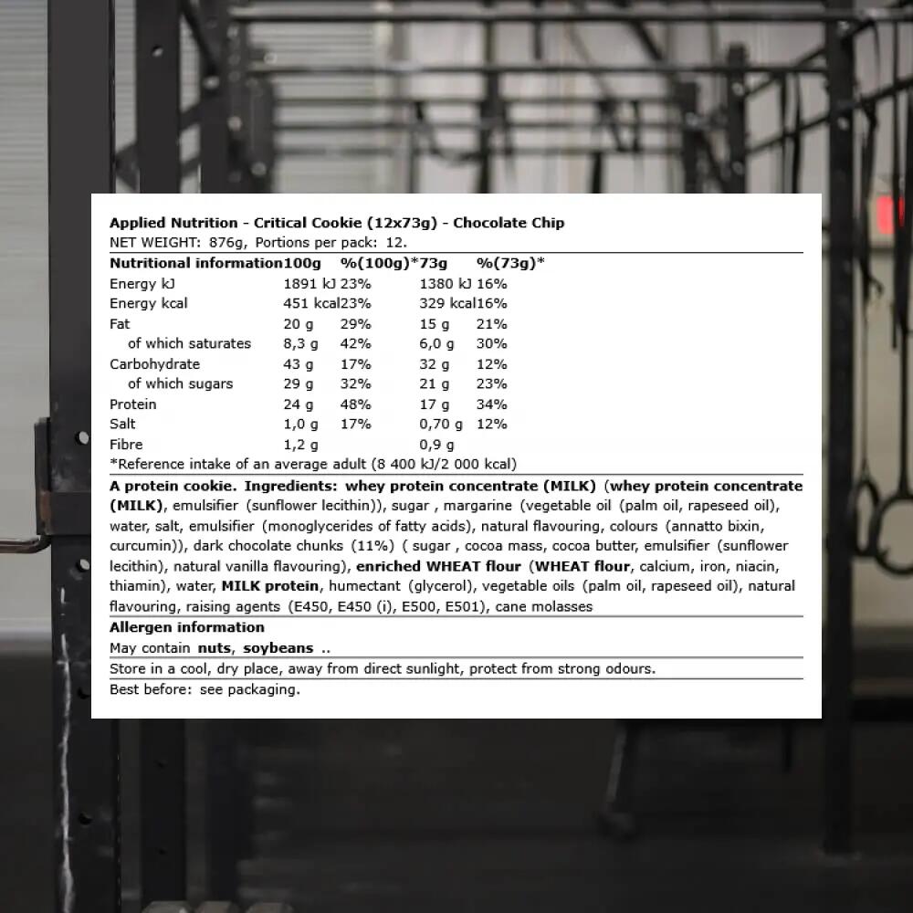 Applied Nutrition Critical Cookie (12x73g) Chocolate Chip 3/3