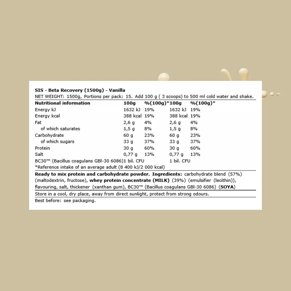SIS Beta Recovery Drink Poeder Vanille - 1.5kg 3/3