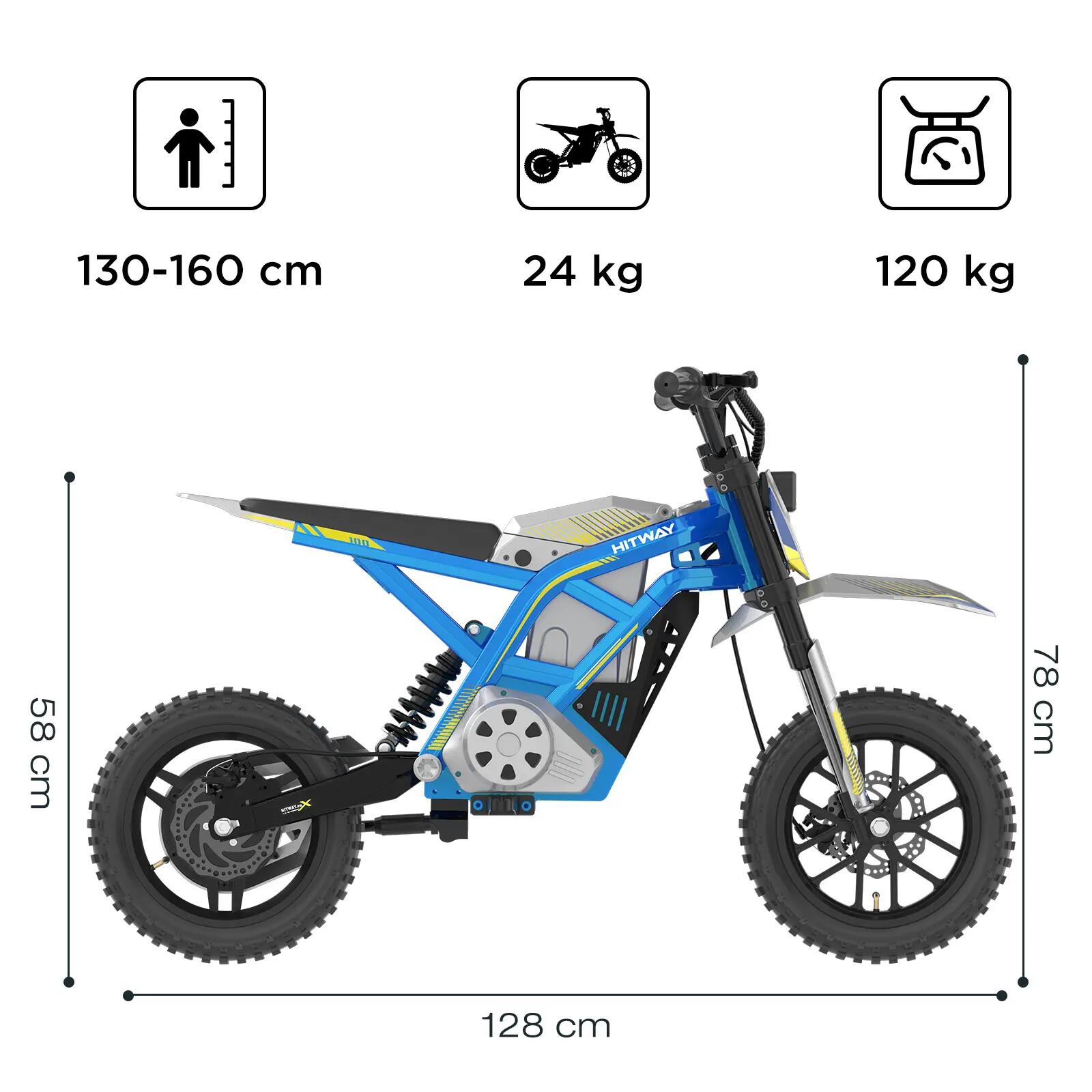 Bicicleta elétrica infantil HT100 14" 400W bateria 36V 10,4Ah 2/7