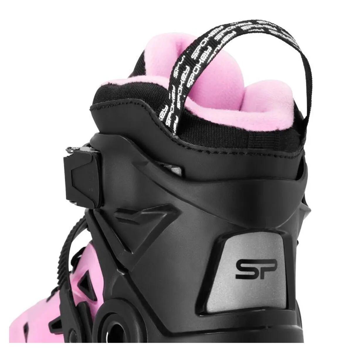 Patines en Línea Freespo para Niños/Niñas Negro, Rosa 5/6