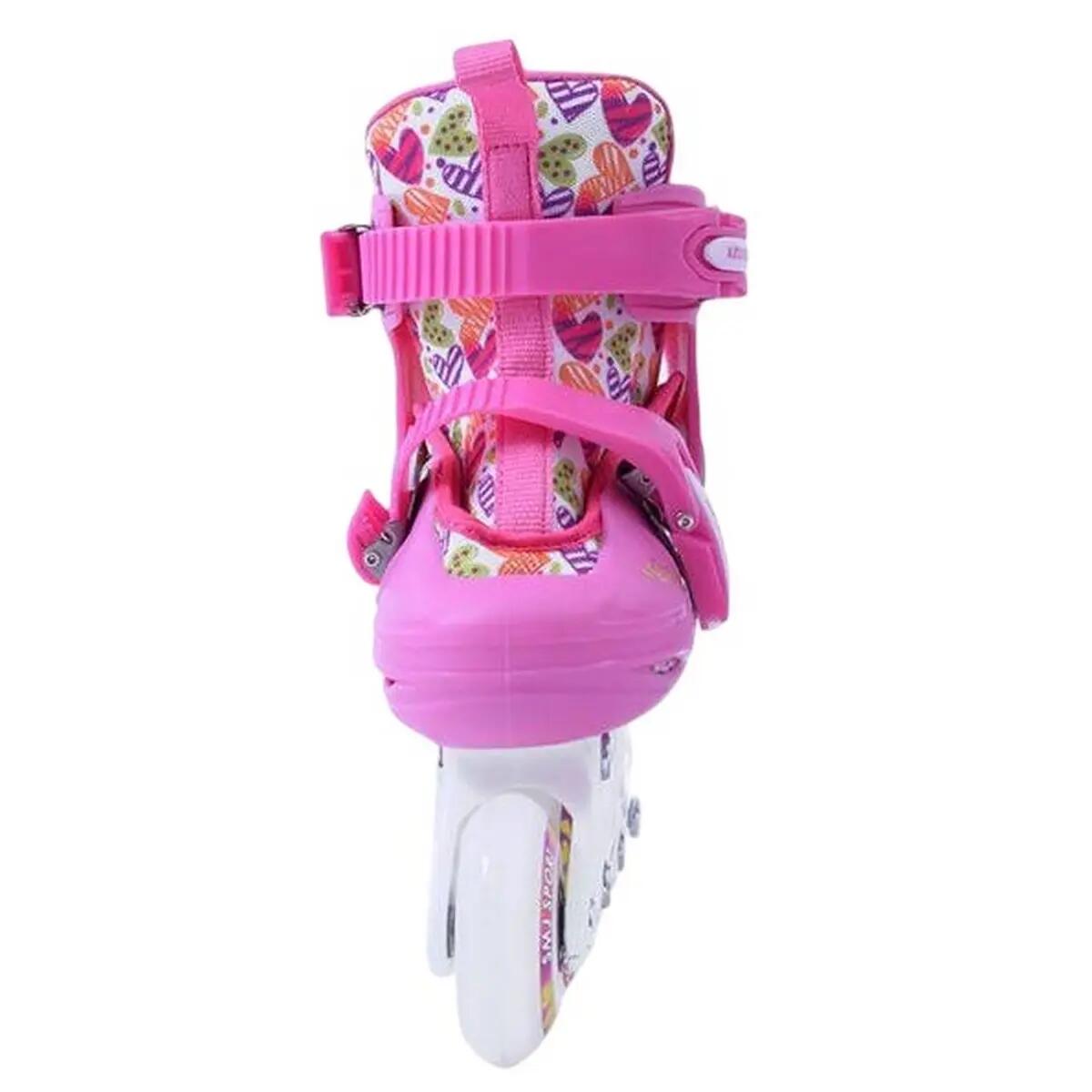 Patins À Roulettes Alignées Style Cœurs 2IN1 Enfant (Blanc / Rose) 5/6