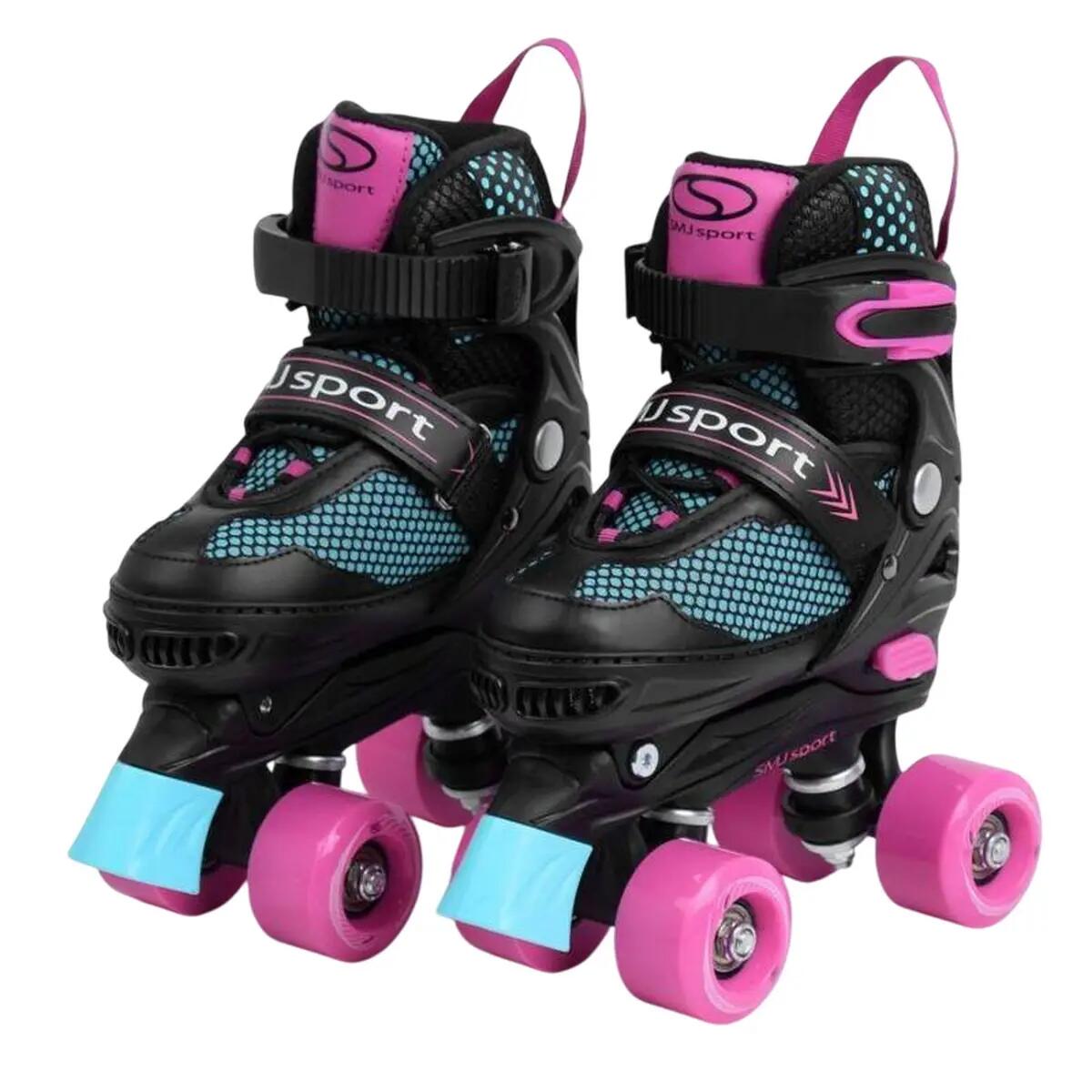 Patins À Roulettes Alignées Style 3en1 Adulte (Noir / Bleu / Rose) 5/6