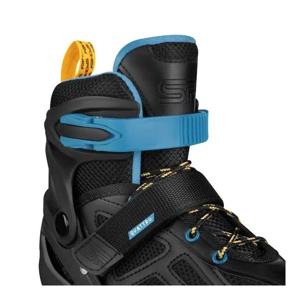 Patins À Roulettes Alignées Motif/style 4en1 QUATTRO Enfant (Noir / Bleu) 2/7