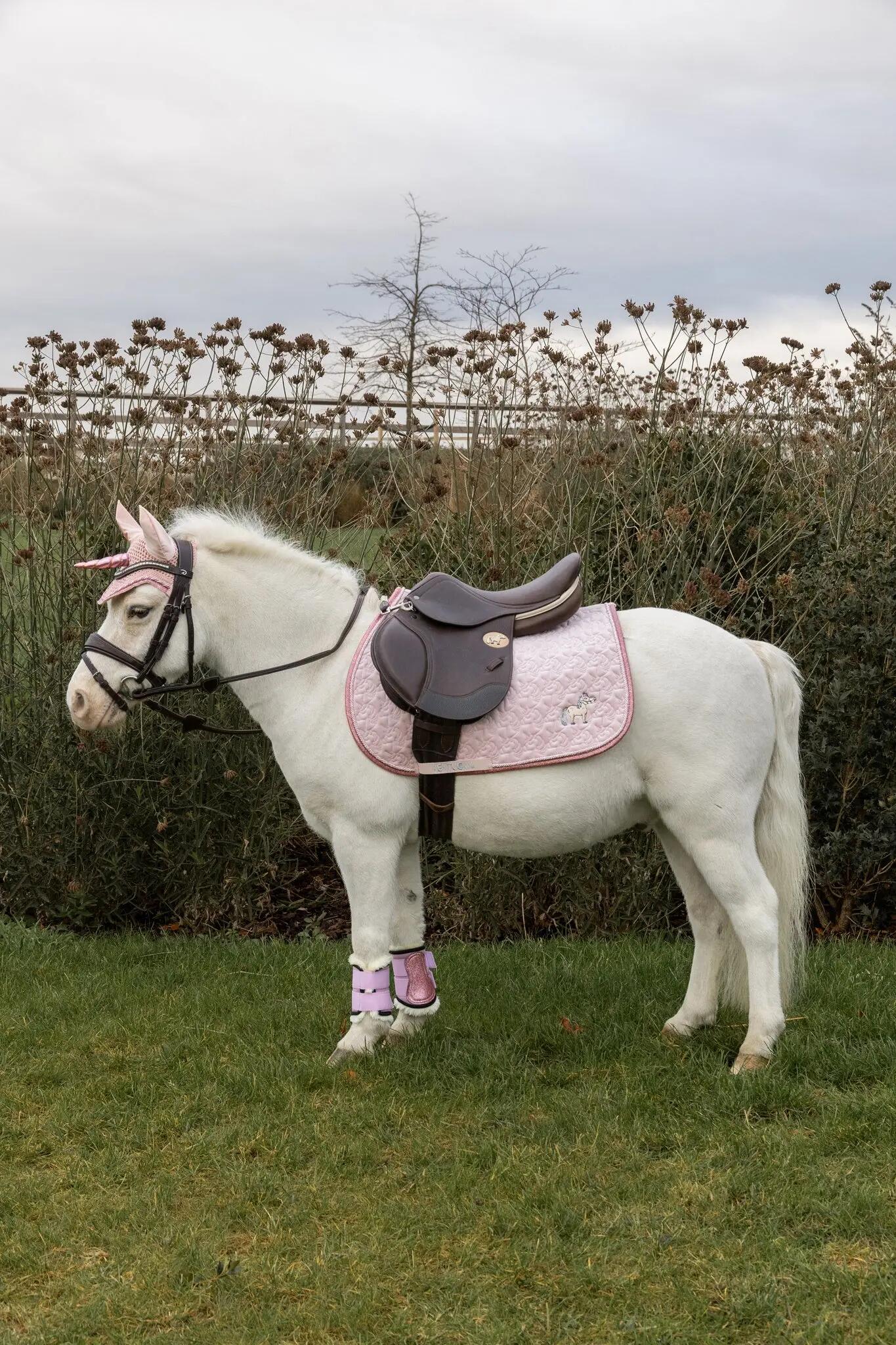 Tapis paillettes de licorne dressage light rose 2/5