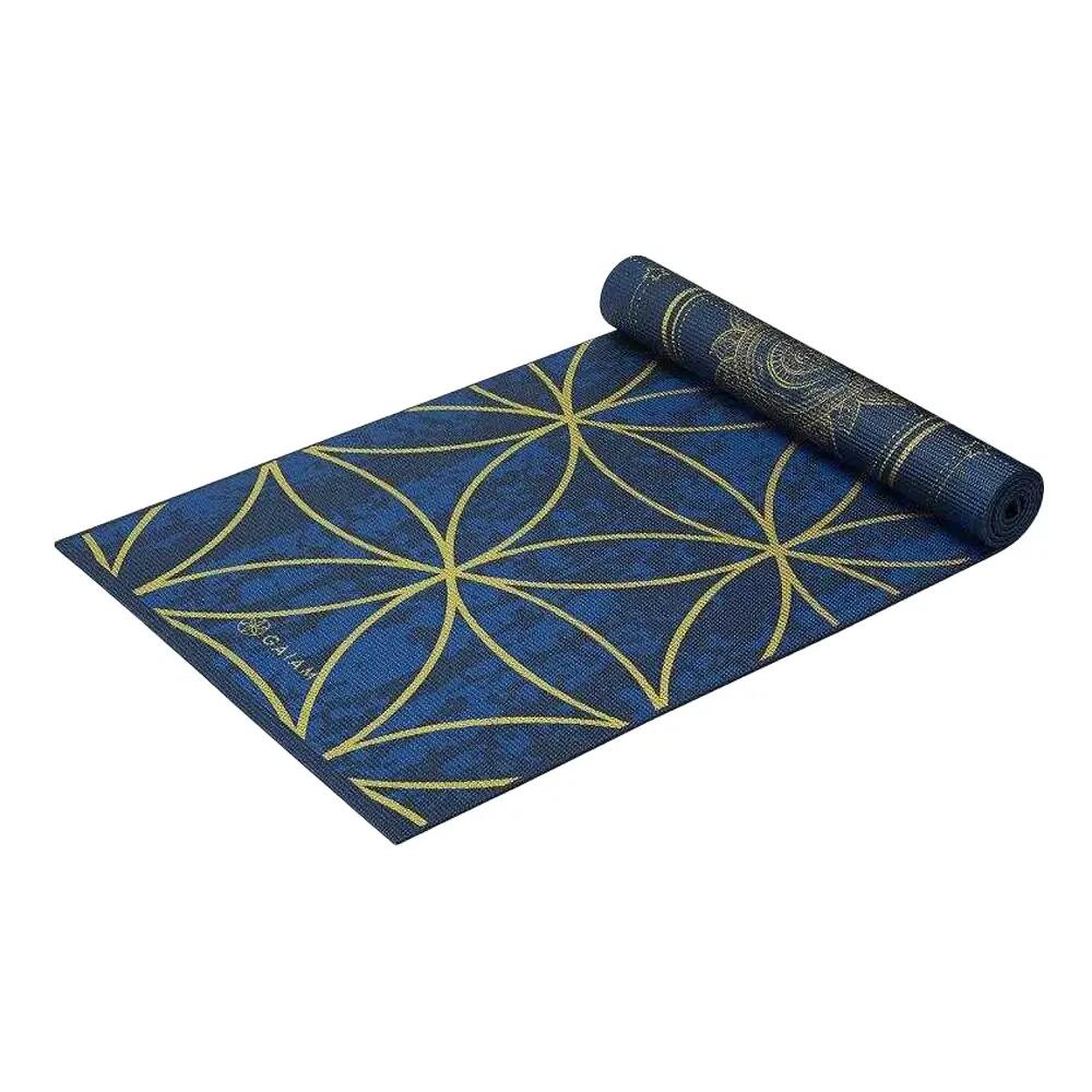 Tapis De Yoga Motif/style Soleil Et Lune (Bleu Marine / Métallisé) Taille unique 5/6