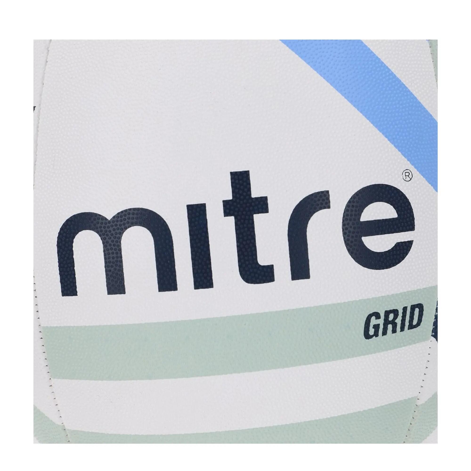 Grid Rugby Ball (White/Black/Blue) 4 5/6