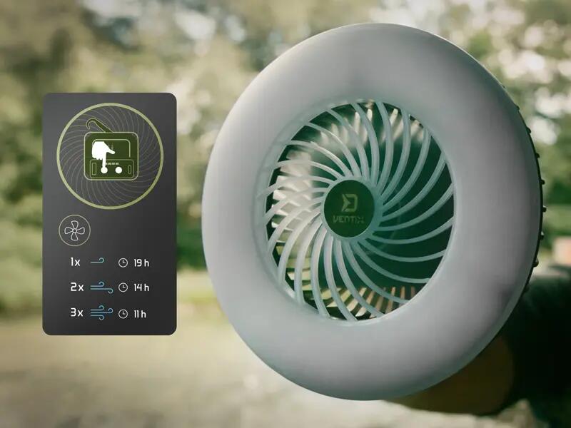 Ventilatore con luce LED - Ventix 7W/4400mAh - 14 ore di batteria 7/7