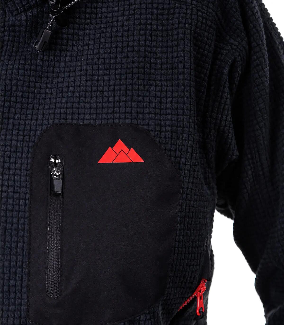 Casaco Polar Grizzly Alpinismo E Escalada Mulher Transpirável Com Capuz Vermelho 5/5