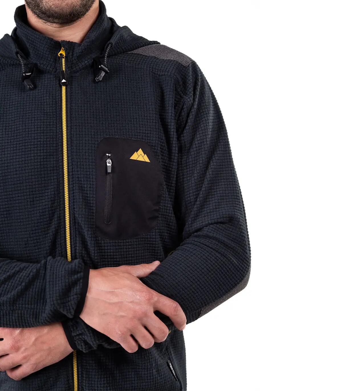 Casaco Polar Grizzly Alpinismo E Escalada Homem Transpirável Com Capuz Dourado 3/5