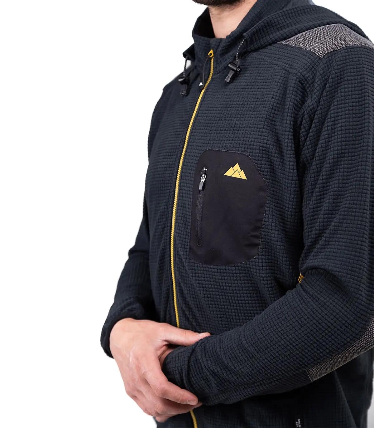 Casaco Polar Grizzly Alpinismo E Escalada Homem Transpirável Com Capuz Dourado 2/5