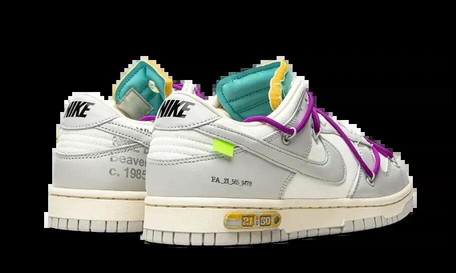Dunk low lot 21 - White/Neutral Grey-Yellow Strike-Fuchsia 3/4