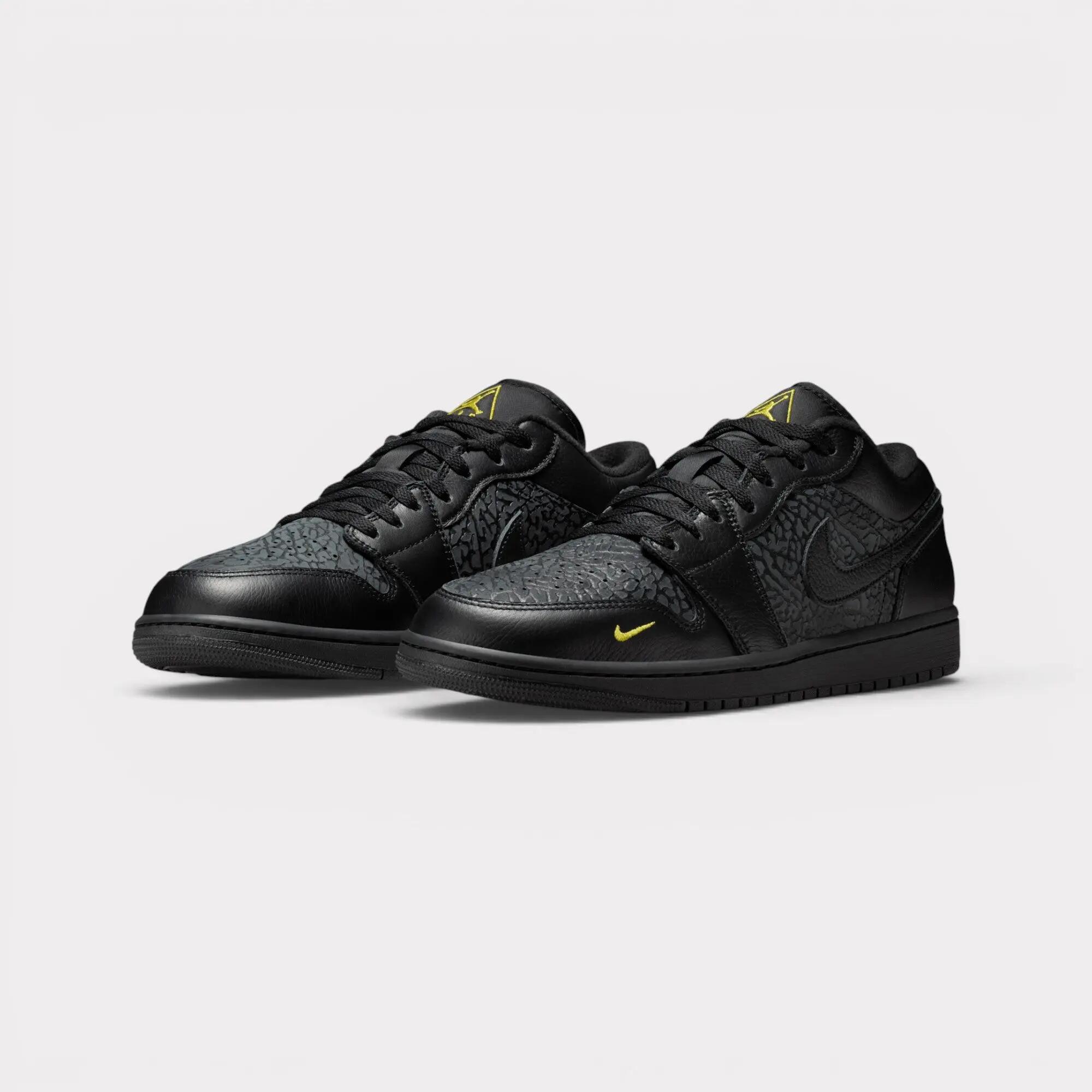 Air Jordan 1 Low Black Elephant Print 2/7