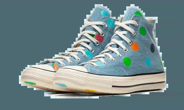Chuck taylor all-star 70s hi golf wang denim polka dots - blau/egret-schwarz 2/4