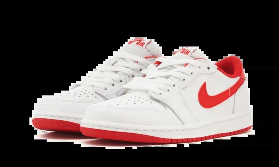 Zapatos - Low-top - Air Jordan 1 Low OG - Blanco/Rojo 2/4