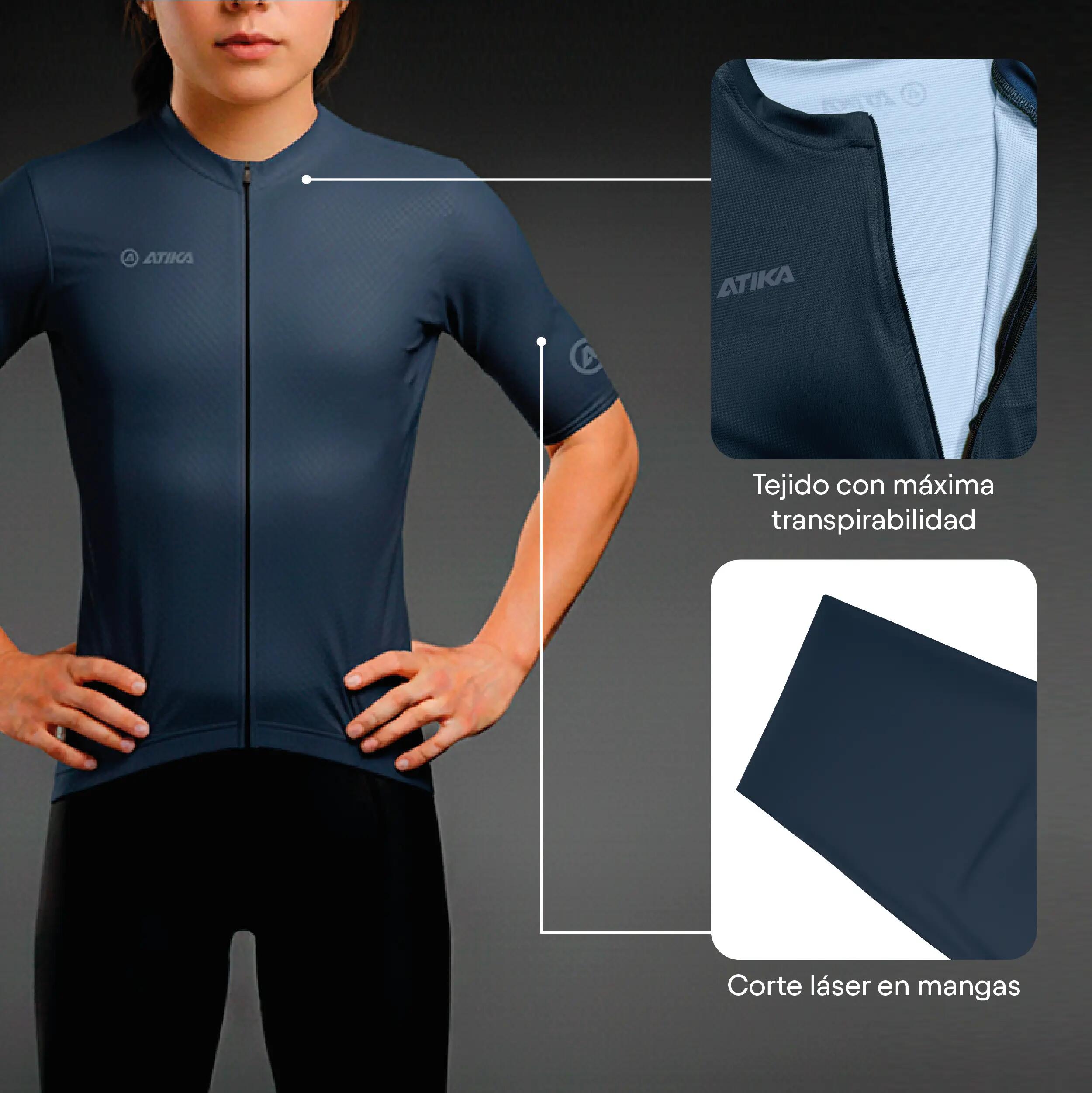 Atika Maillot Ciclismo Manga Corta Dama Modelo Core Transpirable Secado Rápido 2/6