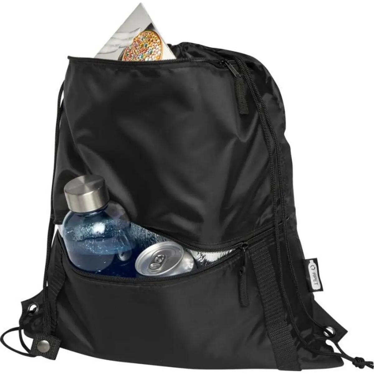 Riciclato Borsa Con Coulisse Bullet Adventure Nero Tinta Unita Taglia Unica 6/6