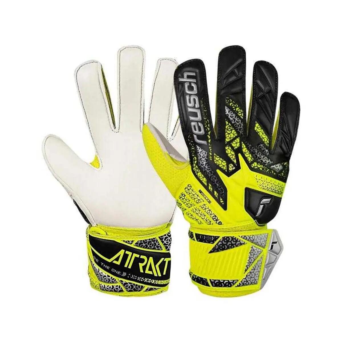 Guanti Da Portiere Bambini Reusch Attrakt Solid Bianco Nero Verde 6/15