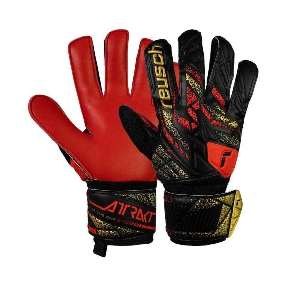 Guantes de Portero Attrakt Solid para Adultos Unisex Negro, Rojo 5/5