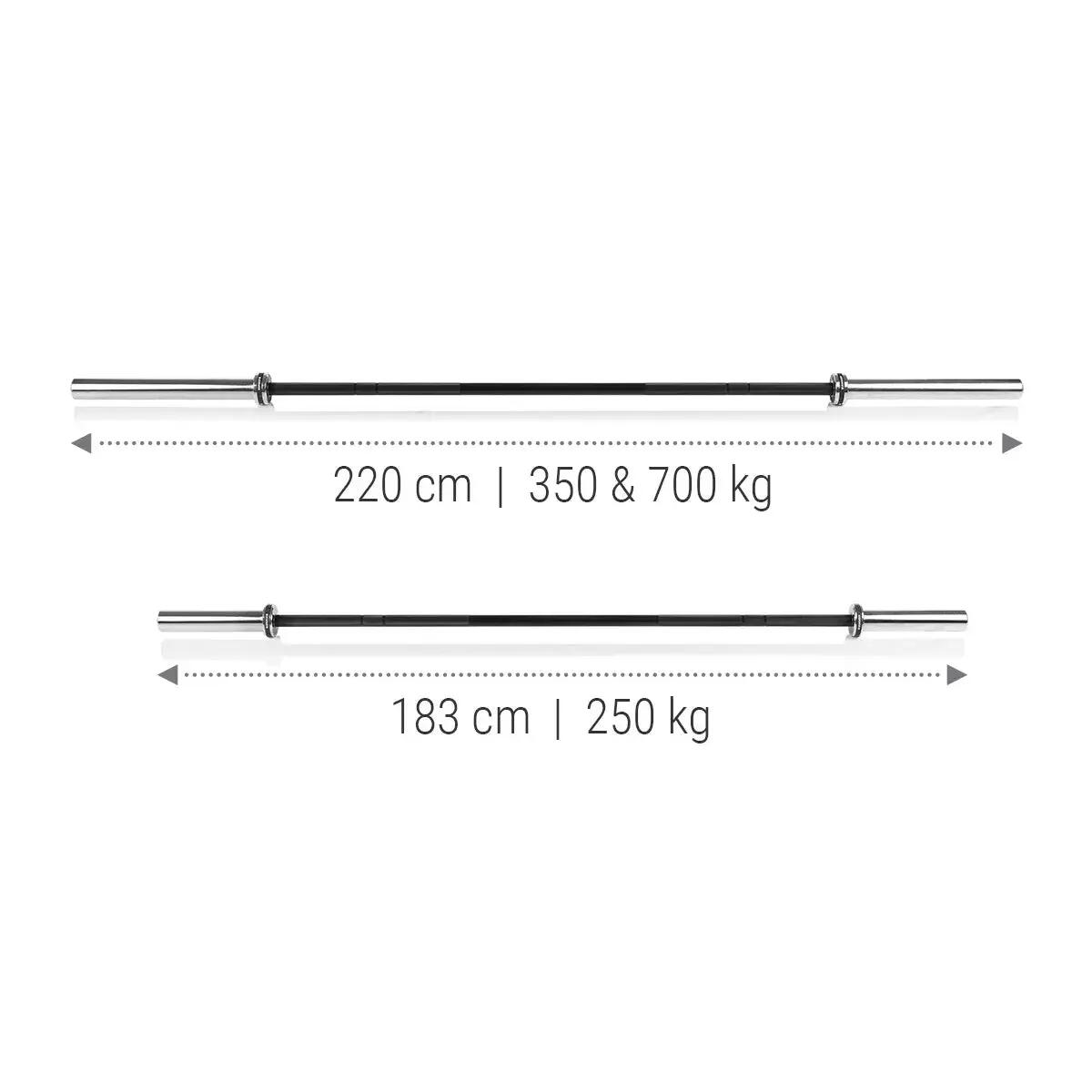 Barra olímpica hasta 350kg 220cm diámetro 50mm Hammer 13/13