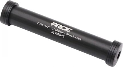 Pride Racing Steckachse 20 x 116,5 mm mit 6 Distanzstücken Schwarz