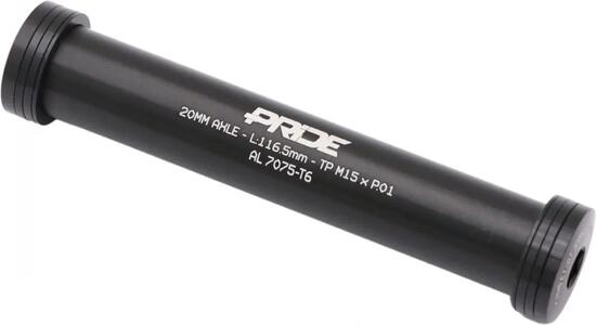 Pride Racing Steckachse 20 x 116,5 mm mit 6 Distanzstücken Schwarz