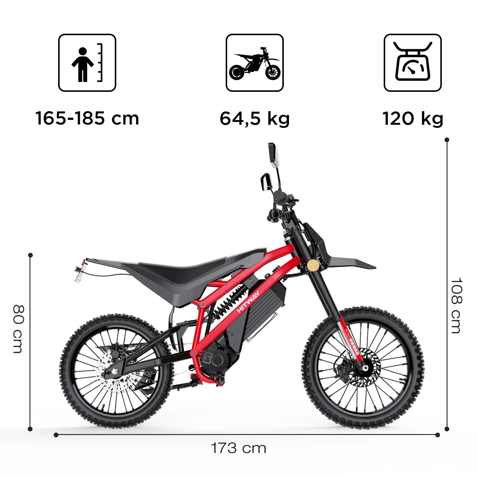Moto elettrica fuoristrada HT500, 2500W, batteria 60V 27Ah 2/7
