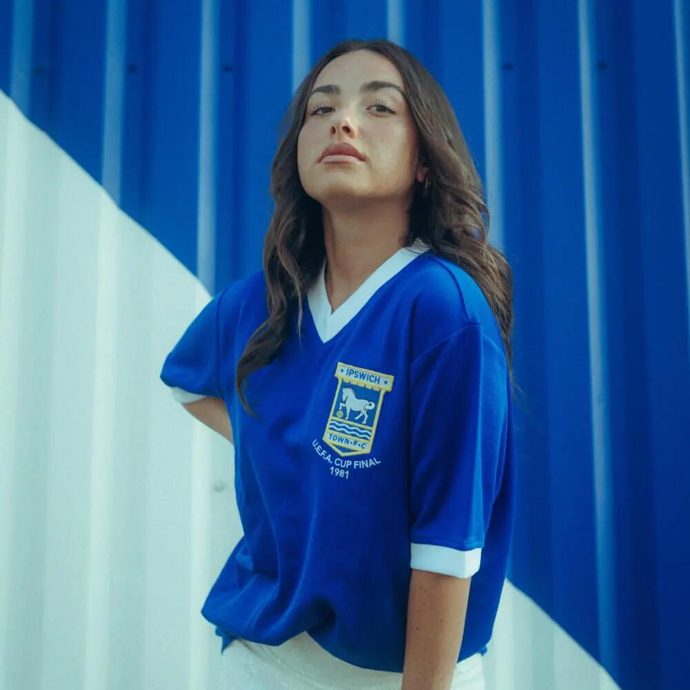 Maglia da Calcio Rétro Ipswich Town FC 1980 - 81 - Blu – COPA Football 2/7