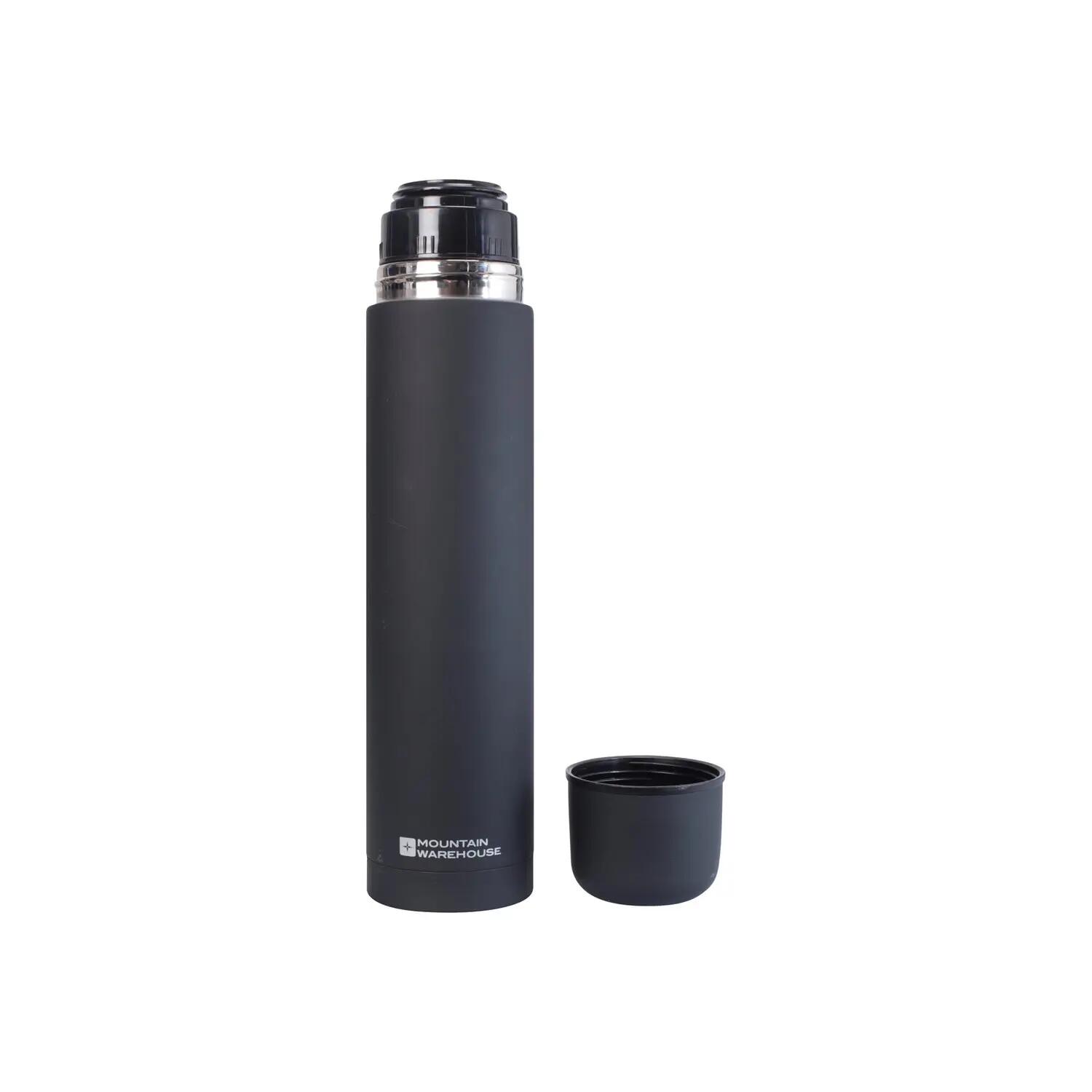 Thermosflasche, 1l Damen und Herren Schwarz 5/5