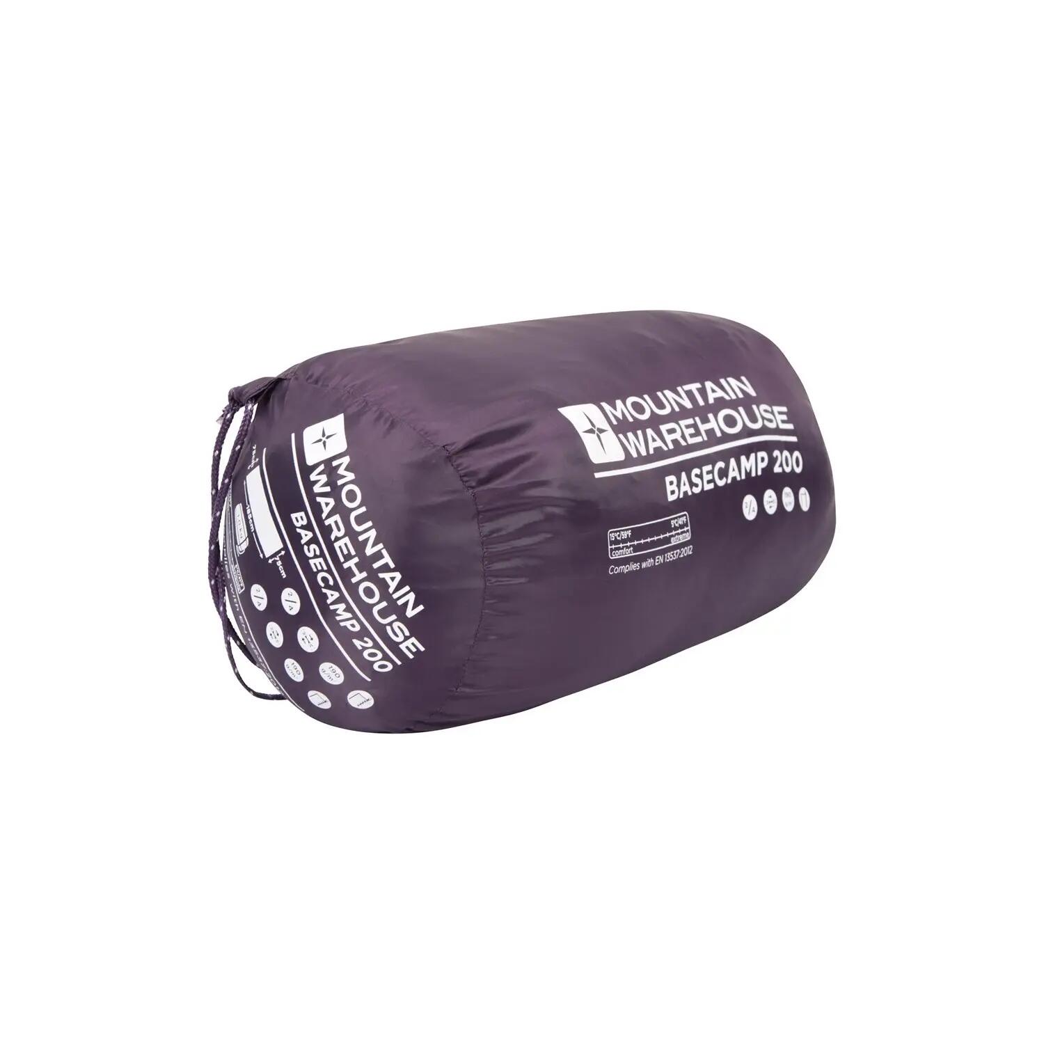 Schlafsack "Basecamp 200", Sommer Damen und Herren Violett 5/6