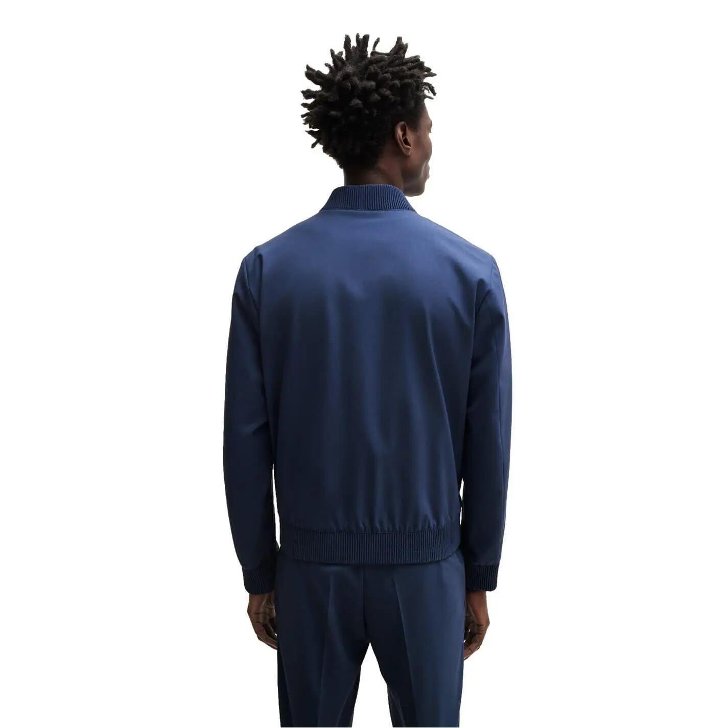 Bomber Regolare Tasca Con Zip Uomo Boss Blu Navy 2/3