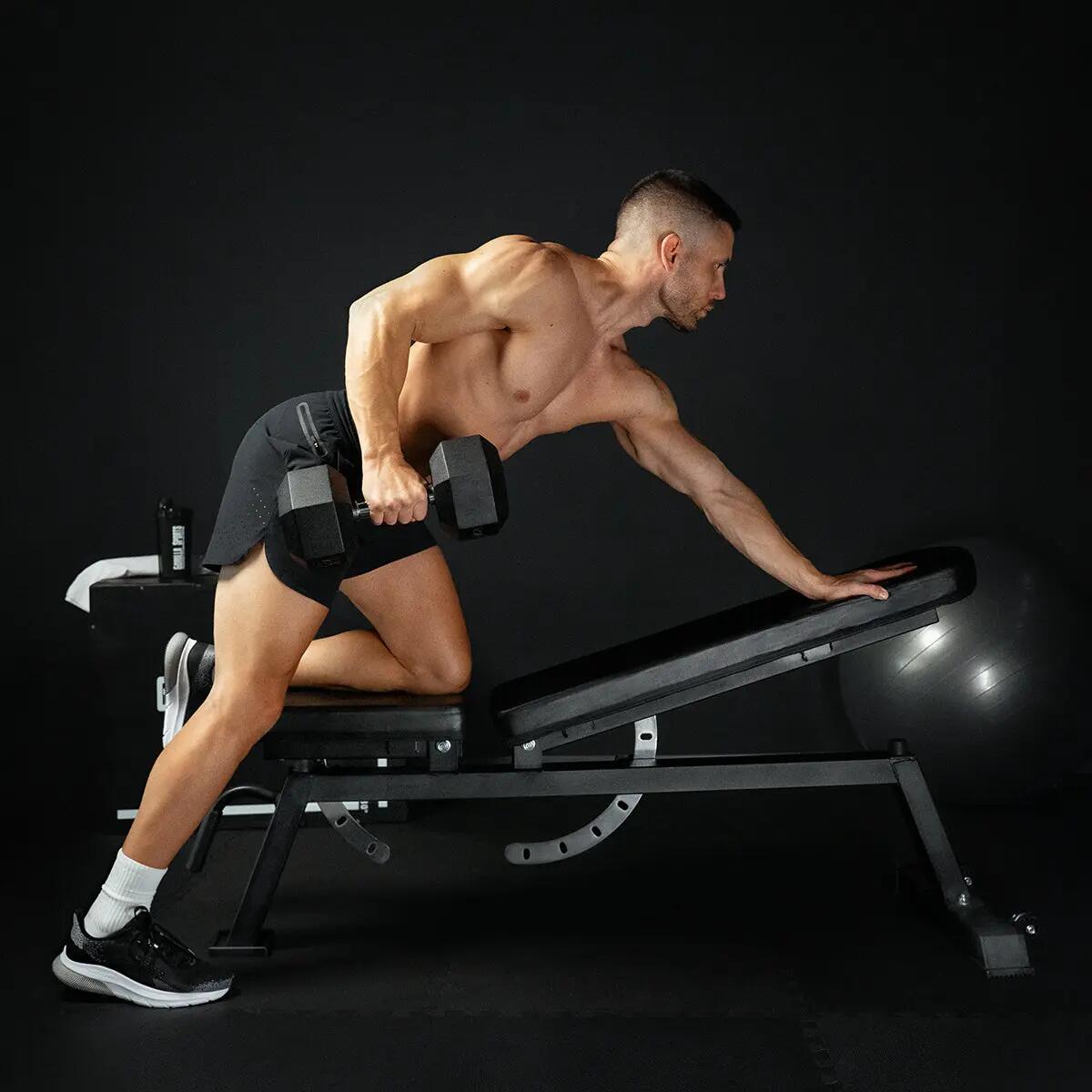 Dumbbels -  Set 14 kg - 6 & 8 kg - Hexagon - Gietijzer 7/7