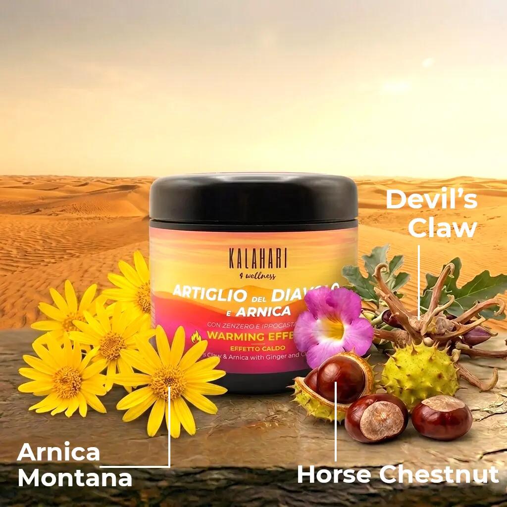 Kit Efeito Quente + Frio, Gel de Arnica 98% + Garra do Diabo, Extra forte 5/7