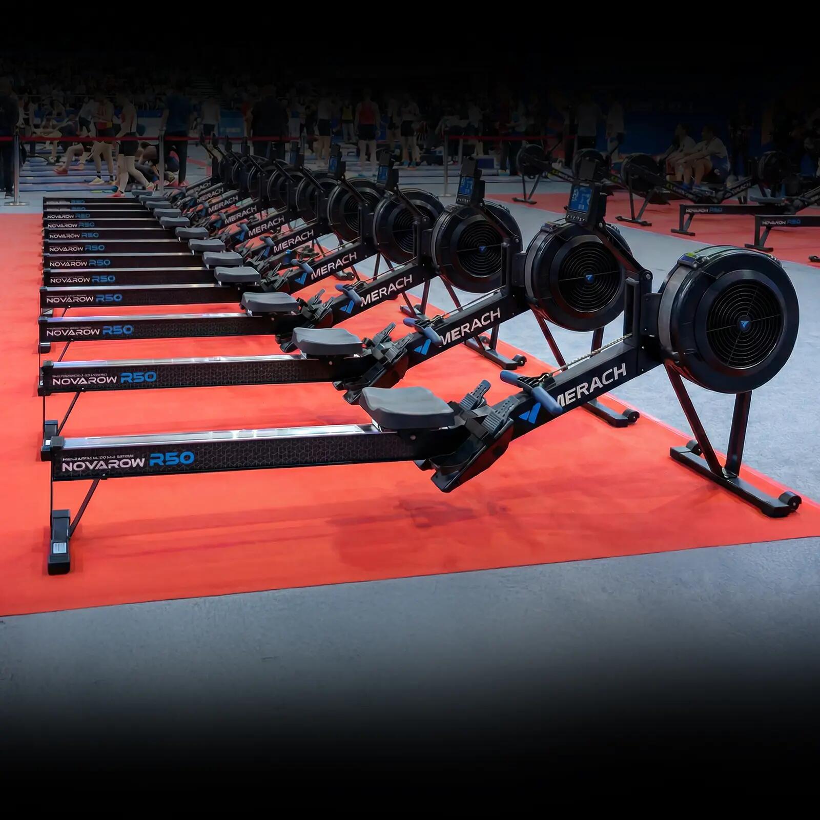 Luft-Rudergerät klappbar, Bluetooth, LCD, Profi-Cardio, bis 158kg, ergonomisch 3/8