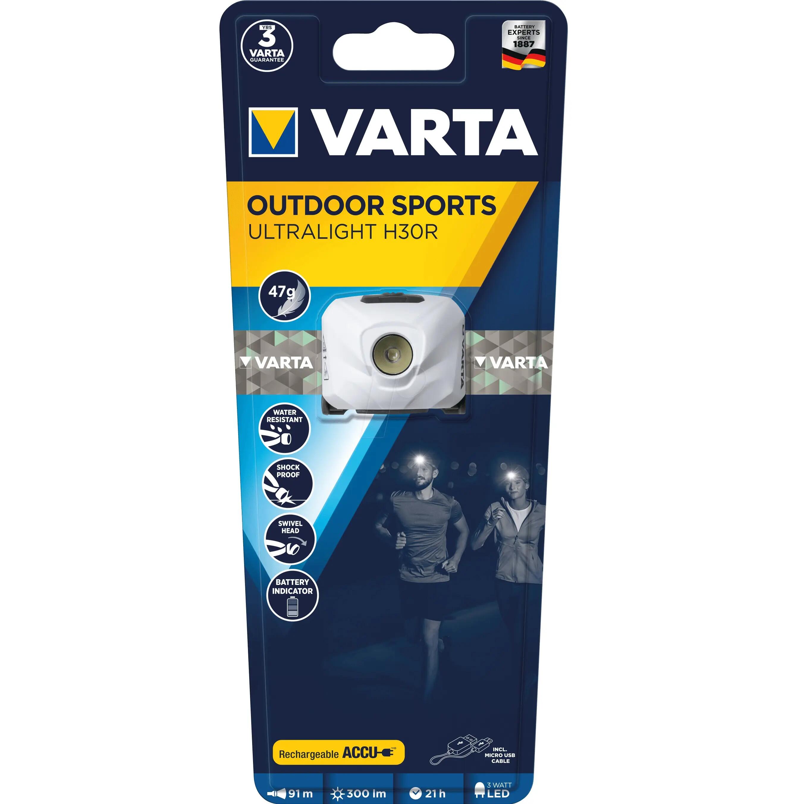 LED-Kopf-Taschenlampe Varta ULTRALIGHT H30R 5/5