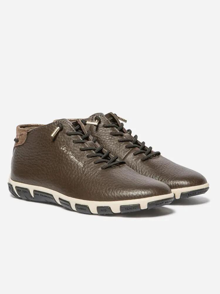 Tennis - femme - hautes, lacets élastiques - jesmini - marron 5/5